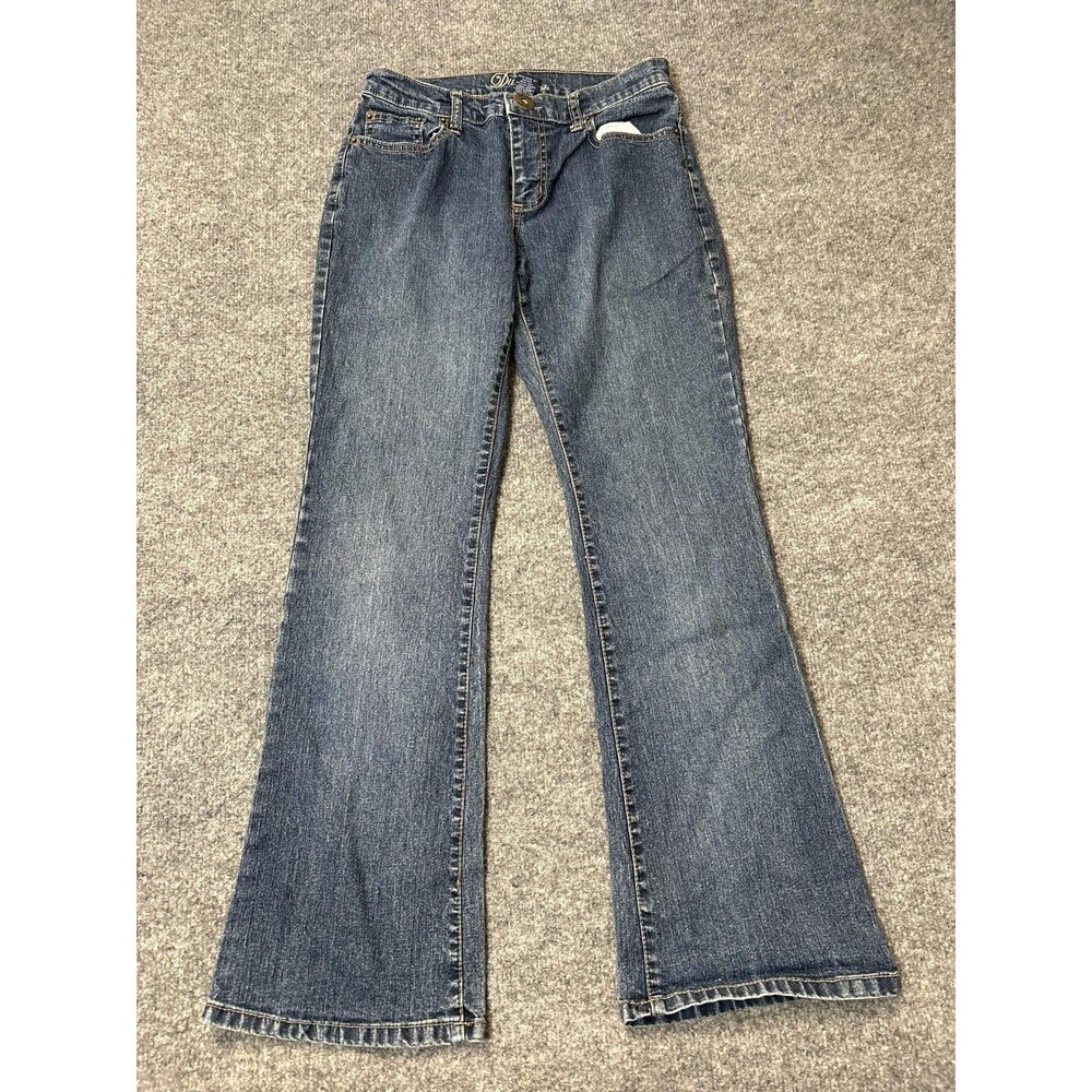 Duplex Bootcut Jeans Womens 6P 26x27 Blue Medium Wash Mid Rise Denim Embroidered